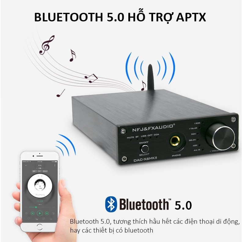 Bộ Giải Mã Âm Thanh Bluetooth 5.0 FX-Audio DAC X6 MKII - Hàng Nhập Khẩu