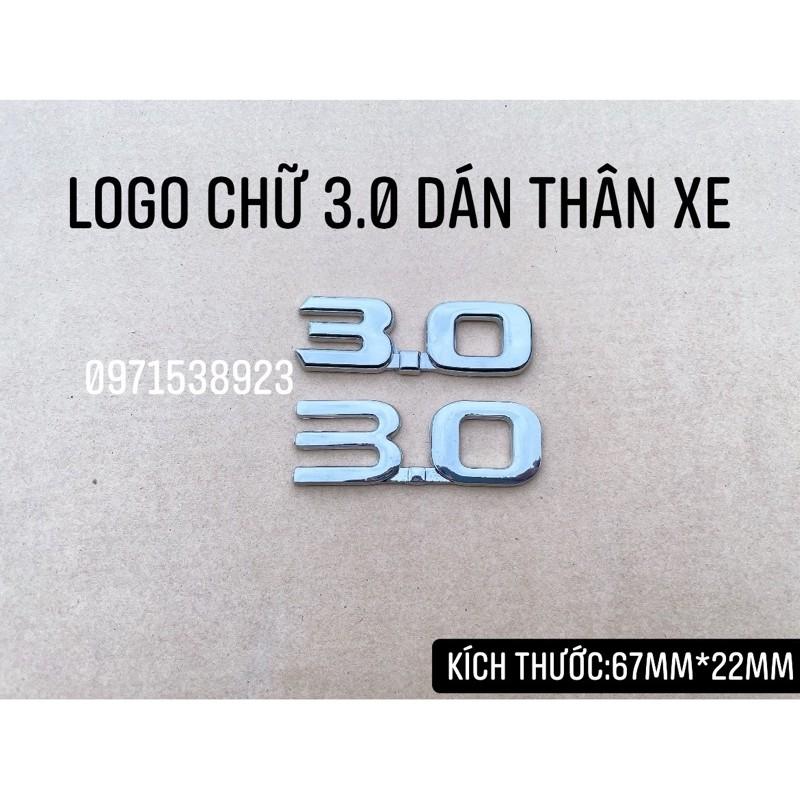 Logo chữ 3.0 dán thân xe