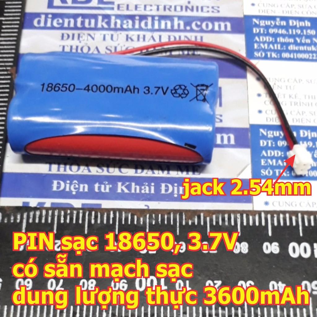 Pin 18650, 2 viên, 3,7V, 3600mAh có sắn mạch nạp kde2443