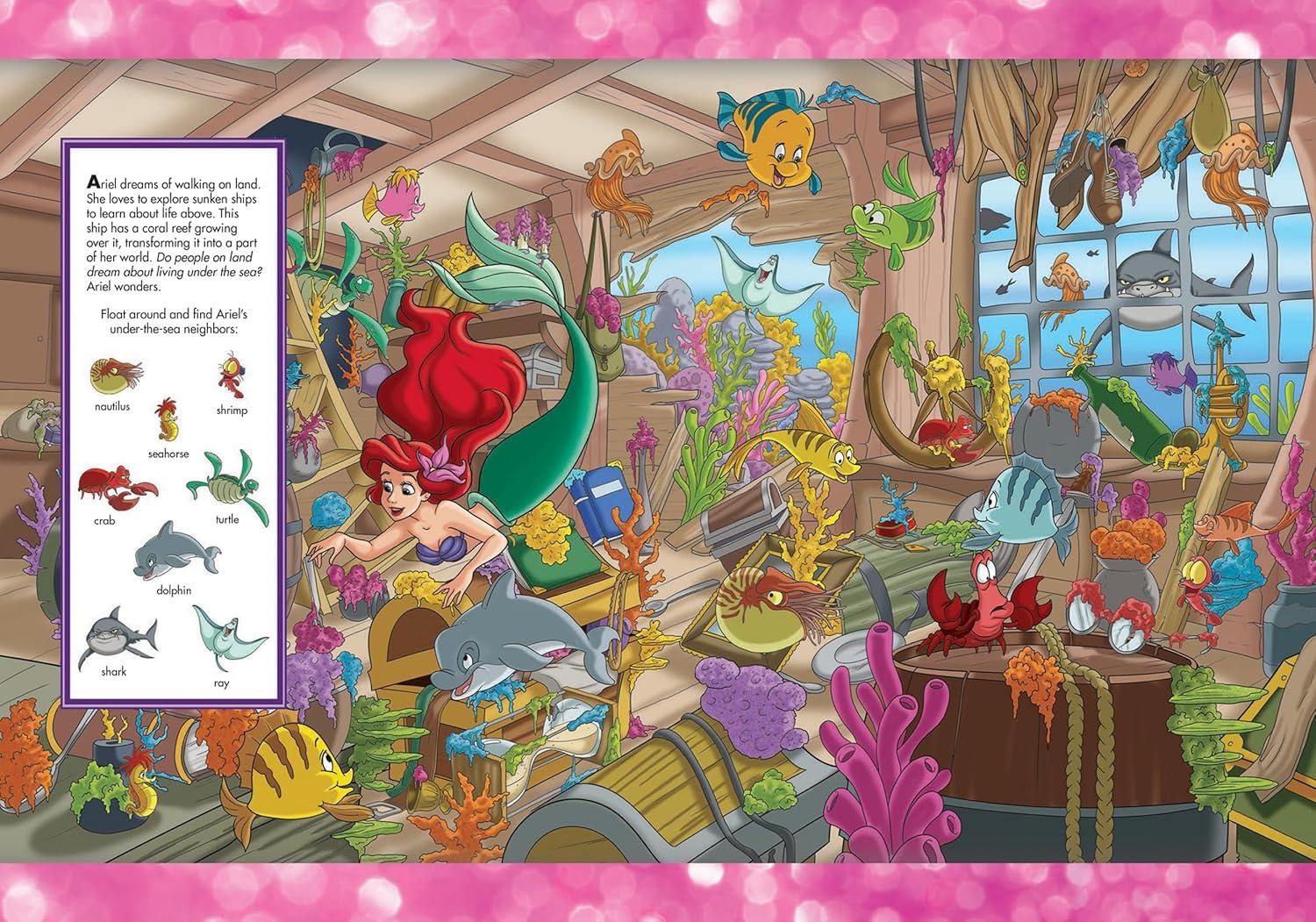 Sách ngoại văn: Look And Find Sticker Book Disney Princess Magical Adventures