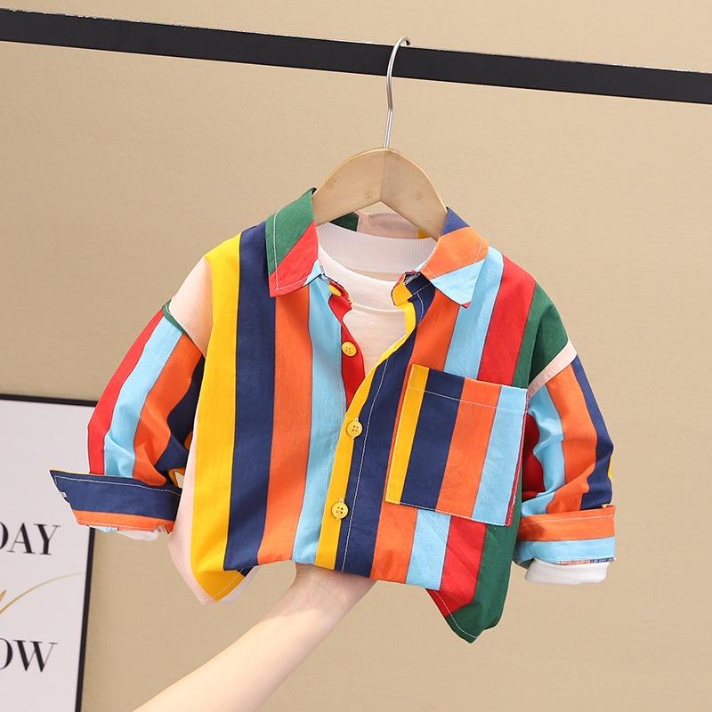ST27 Size 80-120 Áo sơ mi bé trai Thời trang trẻ Em hàng quảng châu