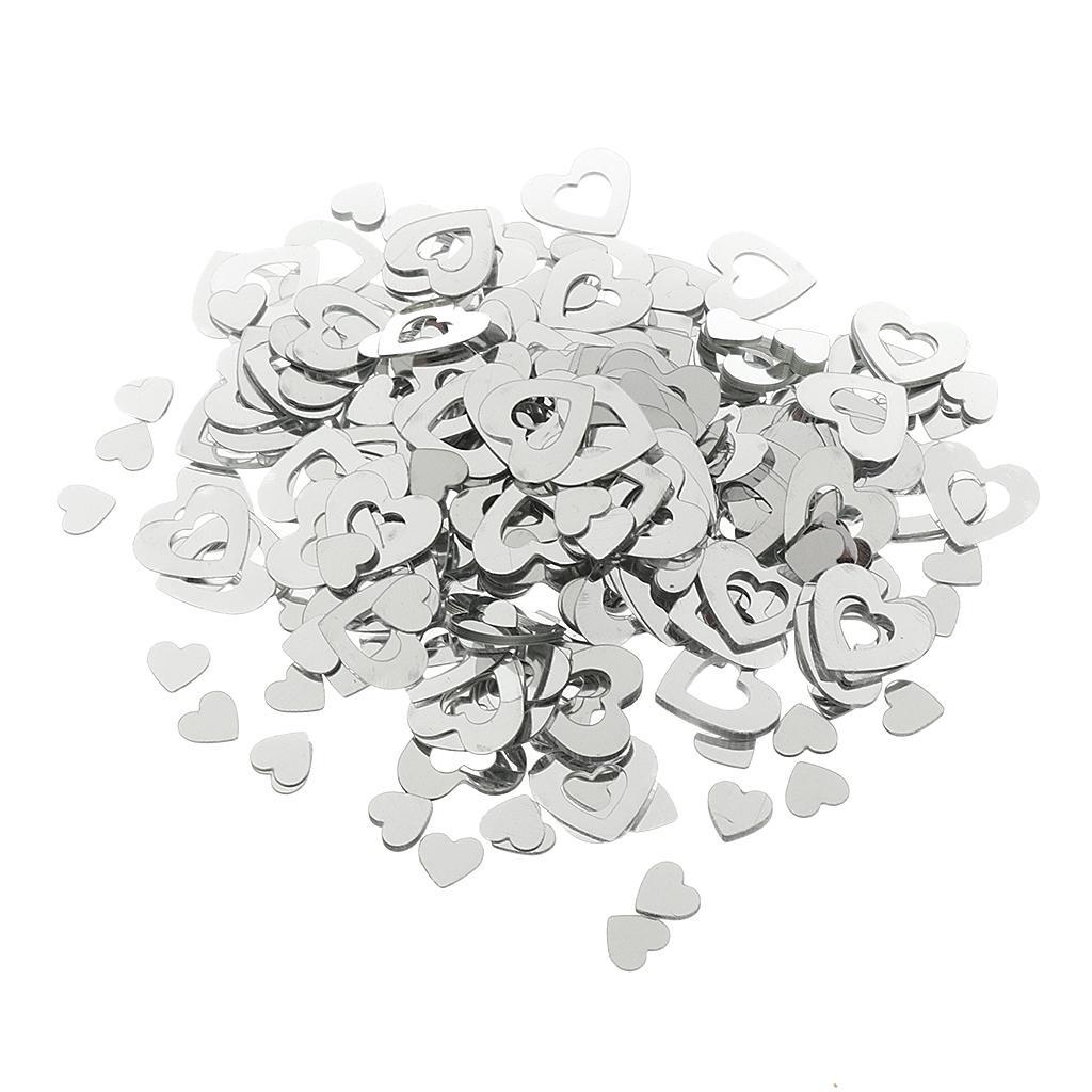 3X Mixed Heart Wedding Table Confetti Party Decoration Scatter Sprinkles Silver