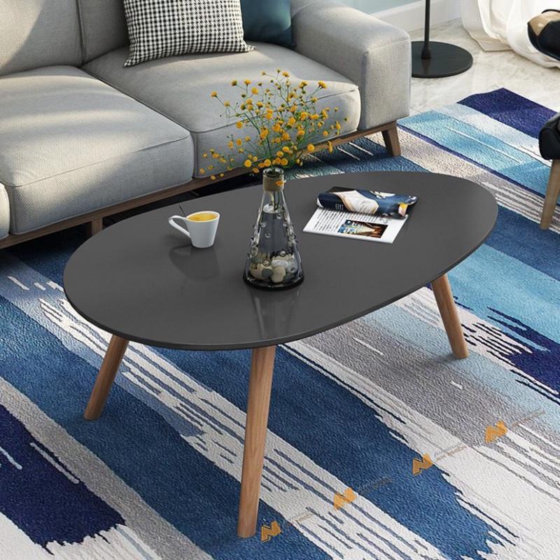 Made in VN bàn trà sofa hình trứng chân gỗ tiện sơn lót PU gỗ mdf 17mm công ty Mộc Phát độ bền trên 30 năm AN045