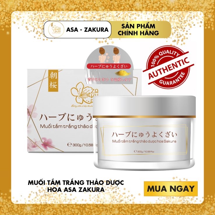 Combo 2 Muối tắm trắng thảo dược Asa Zakura - 100% hoàn toàn tự nhiên an toàn cho mọi loại da