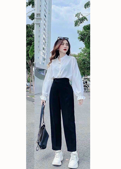 Đồ Bộ Nữ Áo Sơ Mi Và Quần Thun Umi Dài Thời Trang