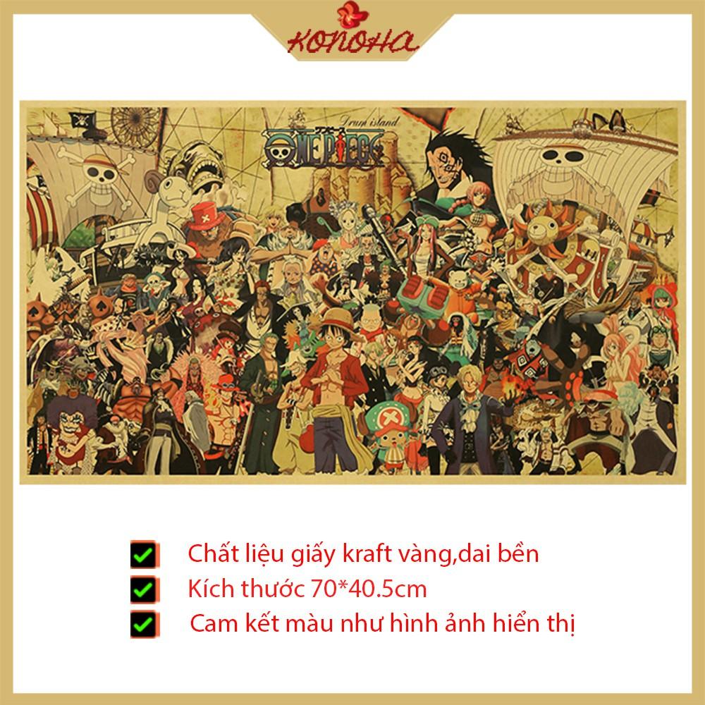 Tranh giấy trang trí tấm áp phích, poster các nhân vật one pice kích thước 70x40.5cm - Decor tranh giấy - KONOHA