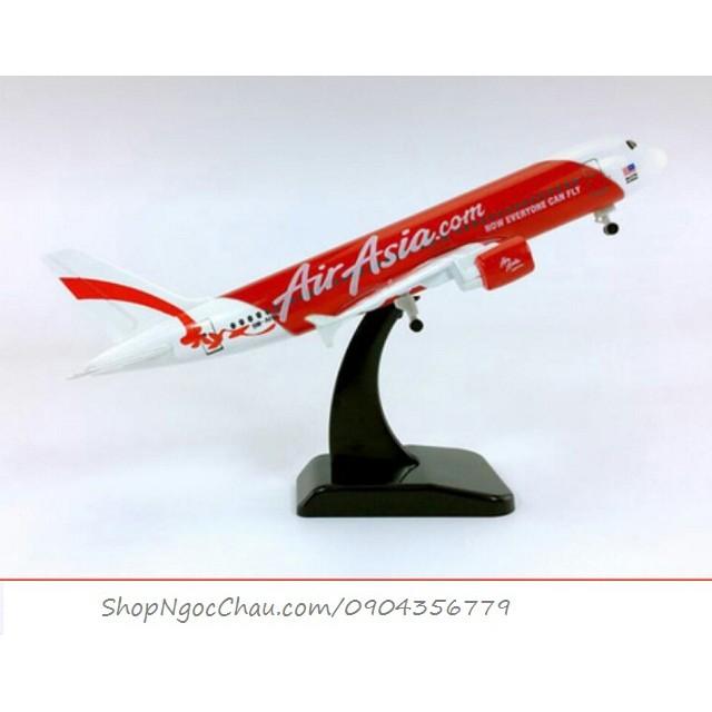 Mô hình máy bay tĩnh Airbus A320 Air Asia 18cm có bánh xe