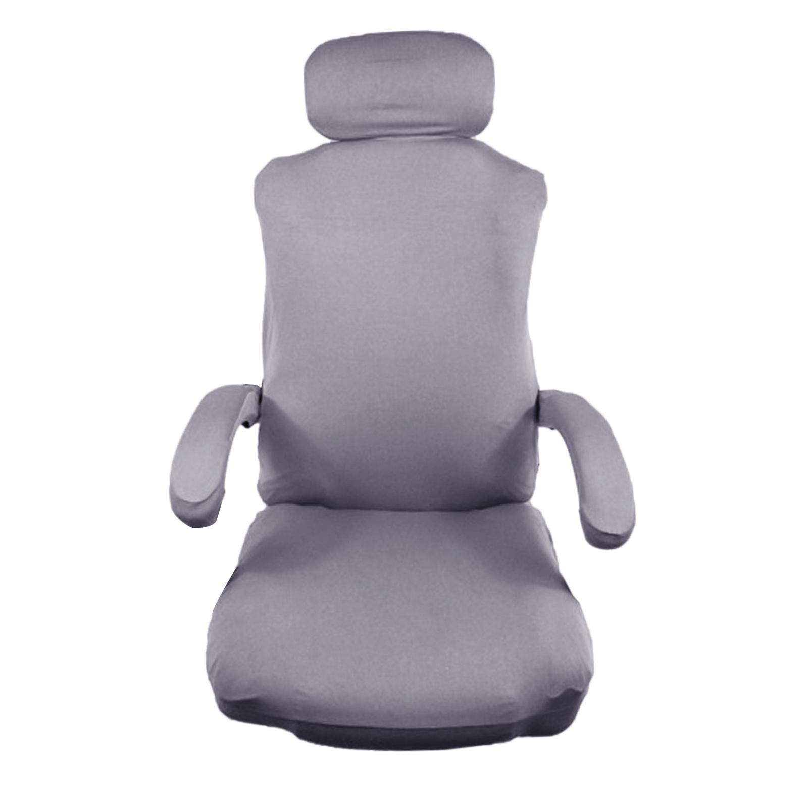 Office Armchair Cover Slipcover Soft Washable Polyester for Computer Chair Gray