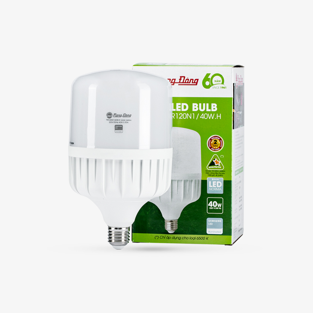 Bóng đèn LED BULB trụ 40W TR120N1/40W.H Rạng Đông