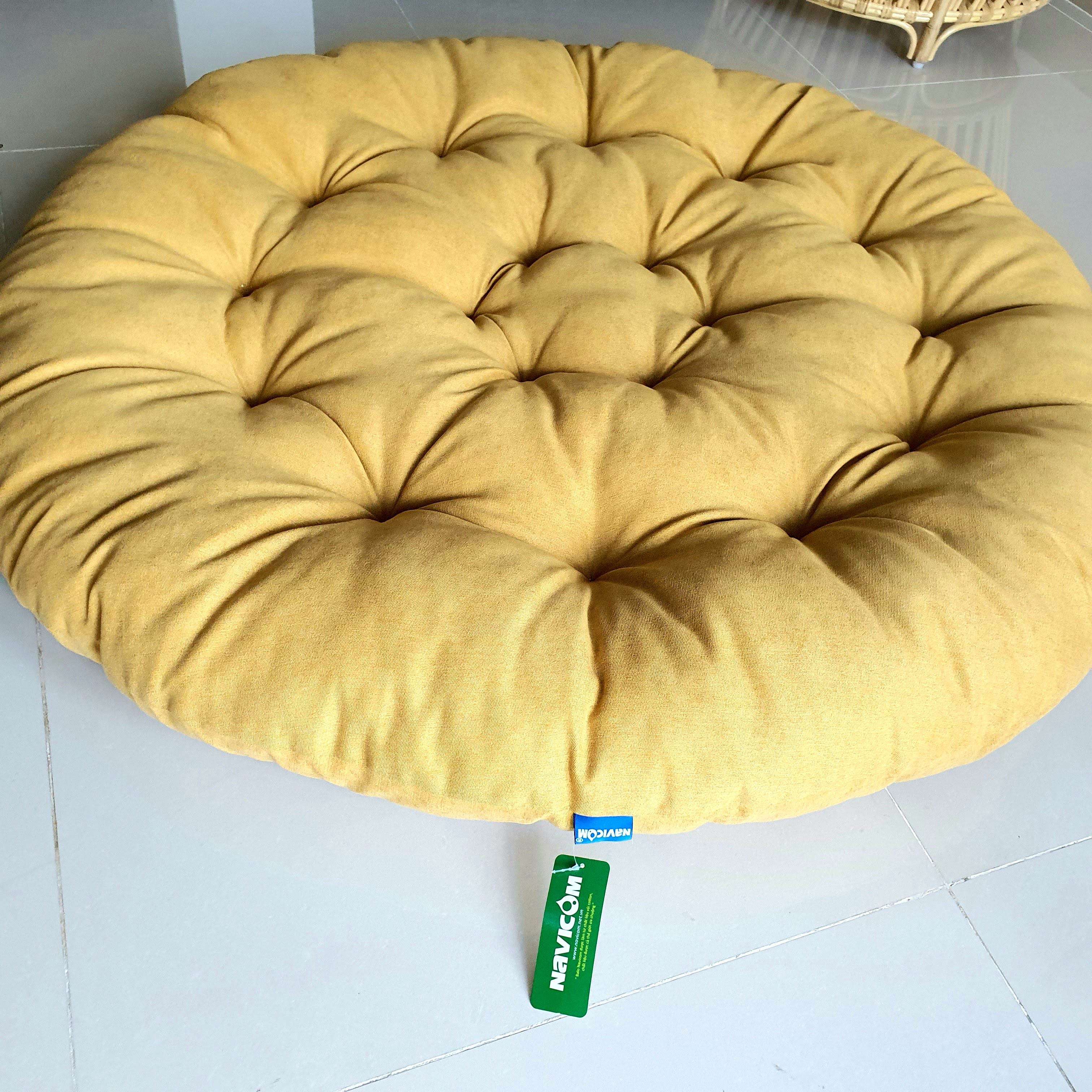 Ghế thư giãn papasan nệm vải bố cao cấp ( vàng)