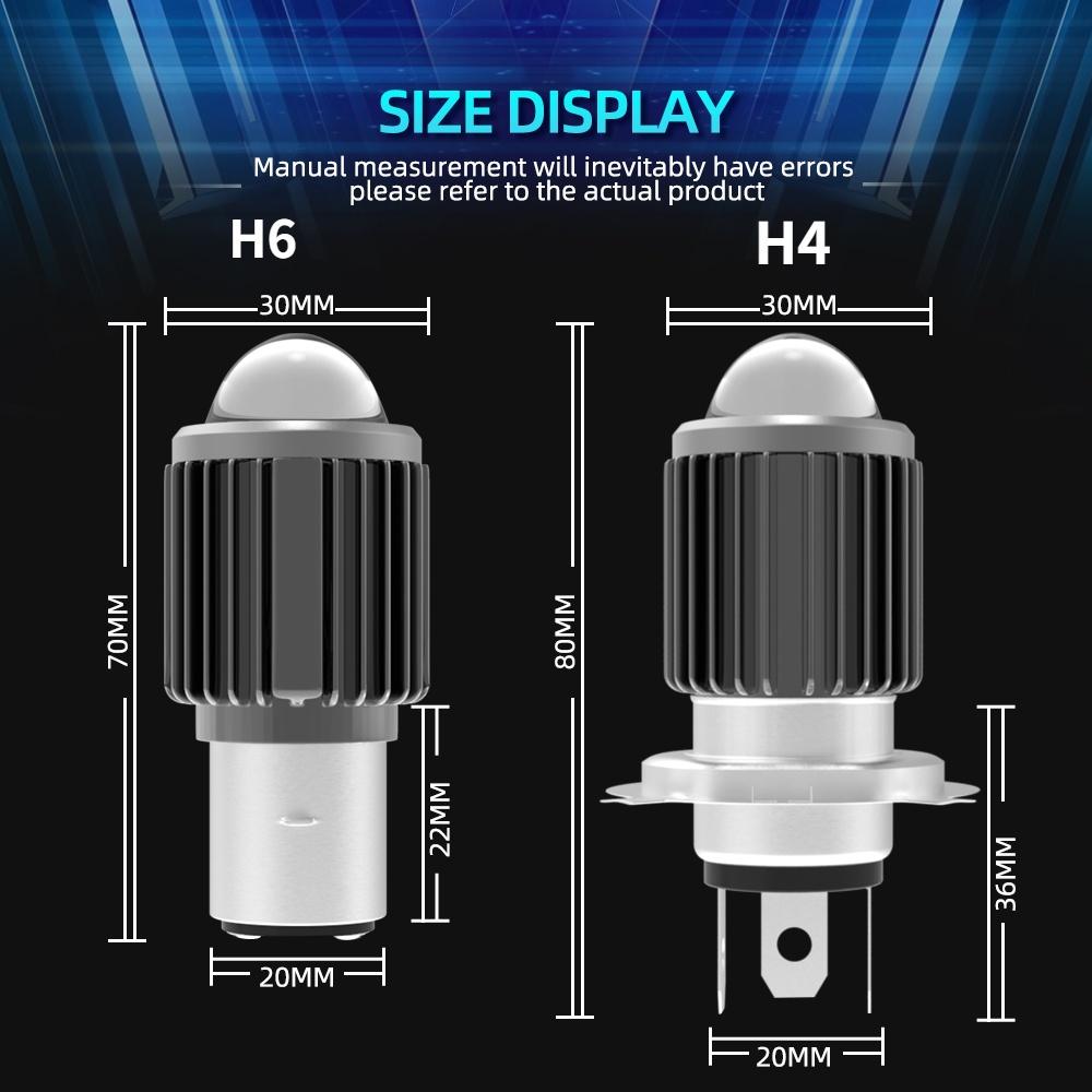 Bóng Đèn Pha LED H4 BA20D 12V 3000K 6000K Hi Lo 10000LM Chuyên Dụng Cho Xe Máy