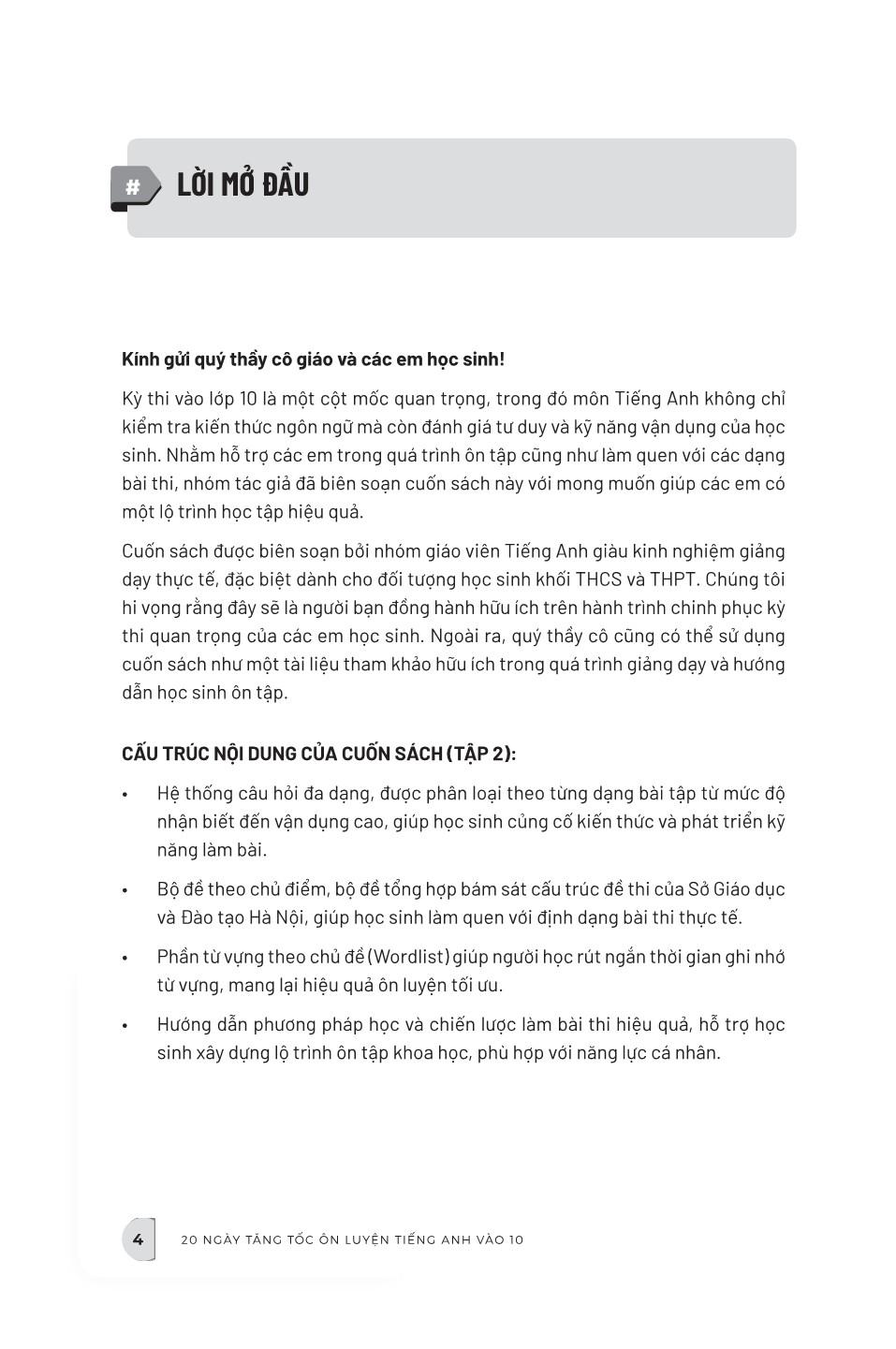 Sách - 20 Ngày Tăng Tốc-Ôn Luyện Tiếng Anh Vào 10 - Tập 2