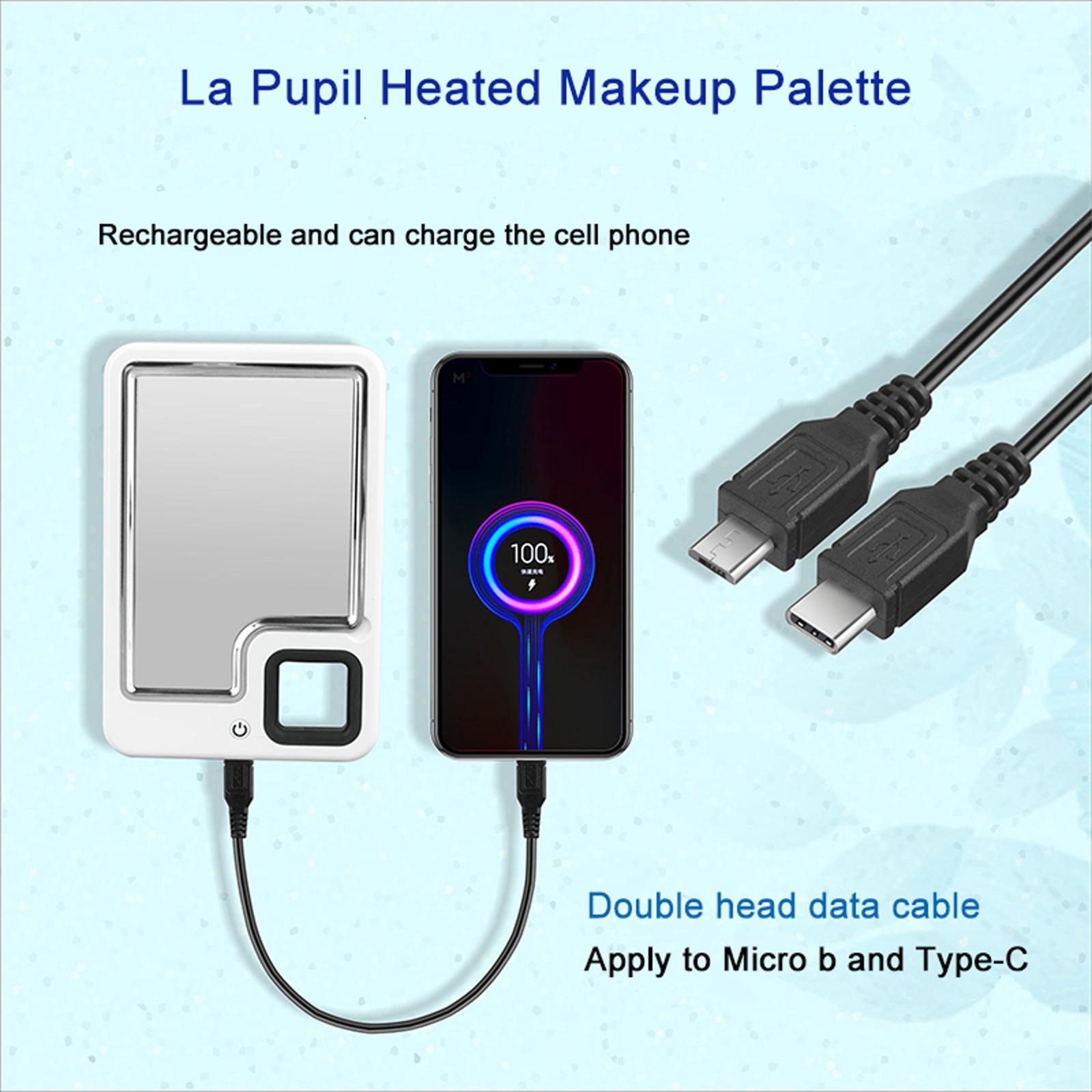 Heated Makeup Palette Beauty Nail Art Pigment Blending Mixing with Spatula