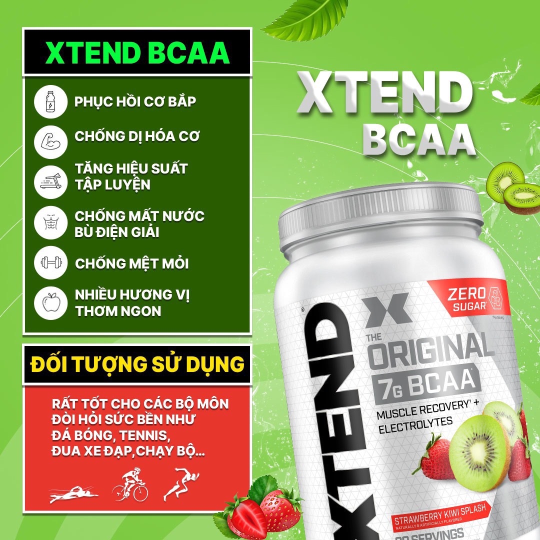 XTEND - BCAAS 30 SERVINGS- TĂNG SỨC BỀN - TĂNG HIỆU SUẤT TẬP LUYỆN