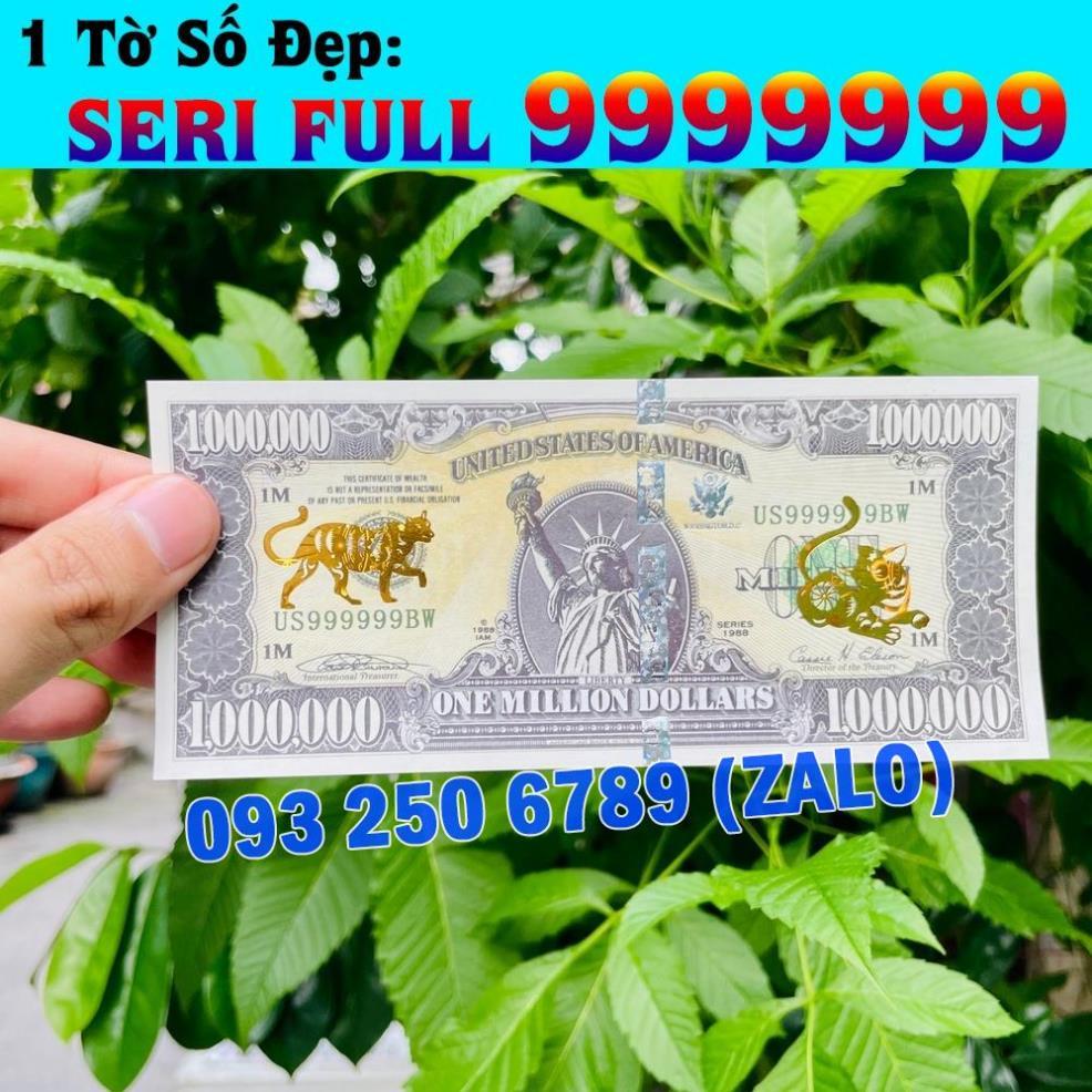 Số Cực Đẹp 9999999 - Tiền 1 Triệu USD Hình Con Mèo mạ vàng lưu niệm Tết 2023