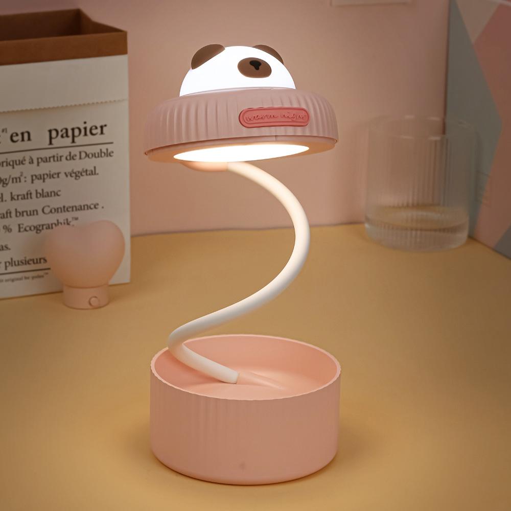 Phong cách mới nhất để bàn mới lưu trữ đèn bàn bầu không khí dễ thương ánh sáng ban đêm cảm ứng đèn LED bảo vệ mắt Đèn đọc sách gấp USB có thể sạc lại