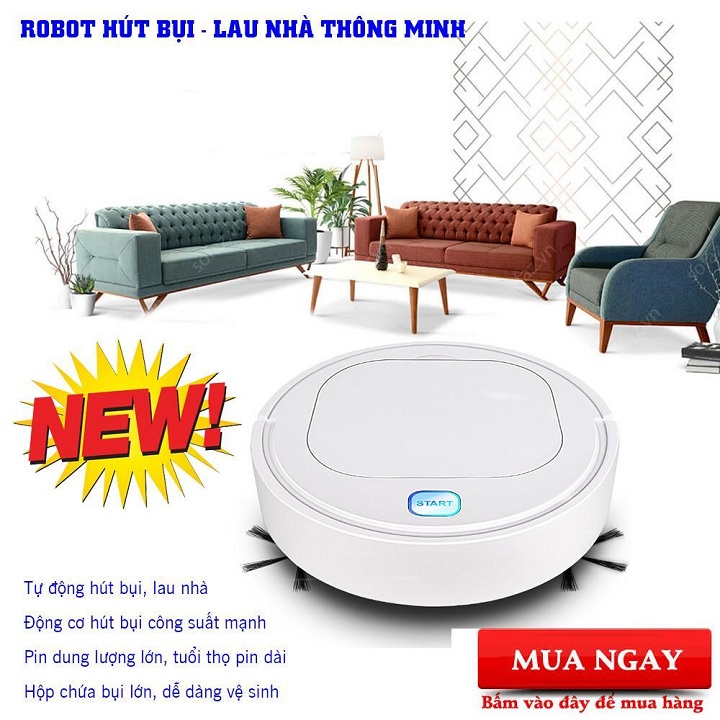 Robot hút bụi thông minh-màu ngẫu nhiên(đen-trắng)