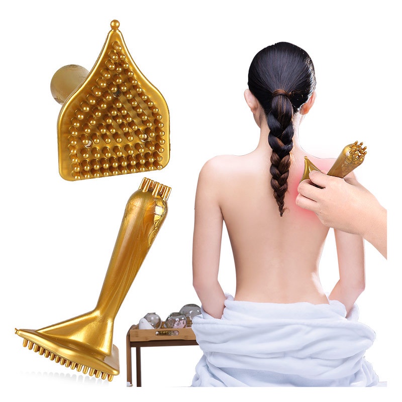 Bàn Chải Massage Hình Tam Giác 3 đầu. Bàn chải kinh lạc dưỡng sinh, chăm sóc vai gáy, body