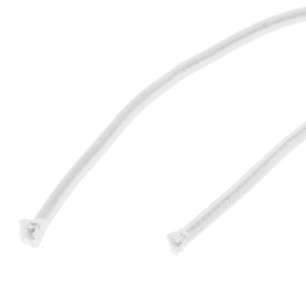 3mm Elastic Round Bungee Rope Shock Cord Tie Down Boats Trailers 20m White