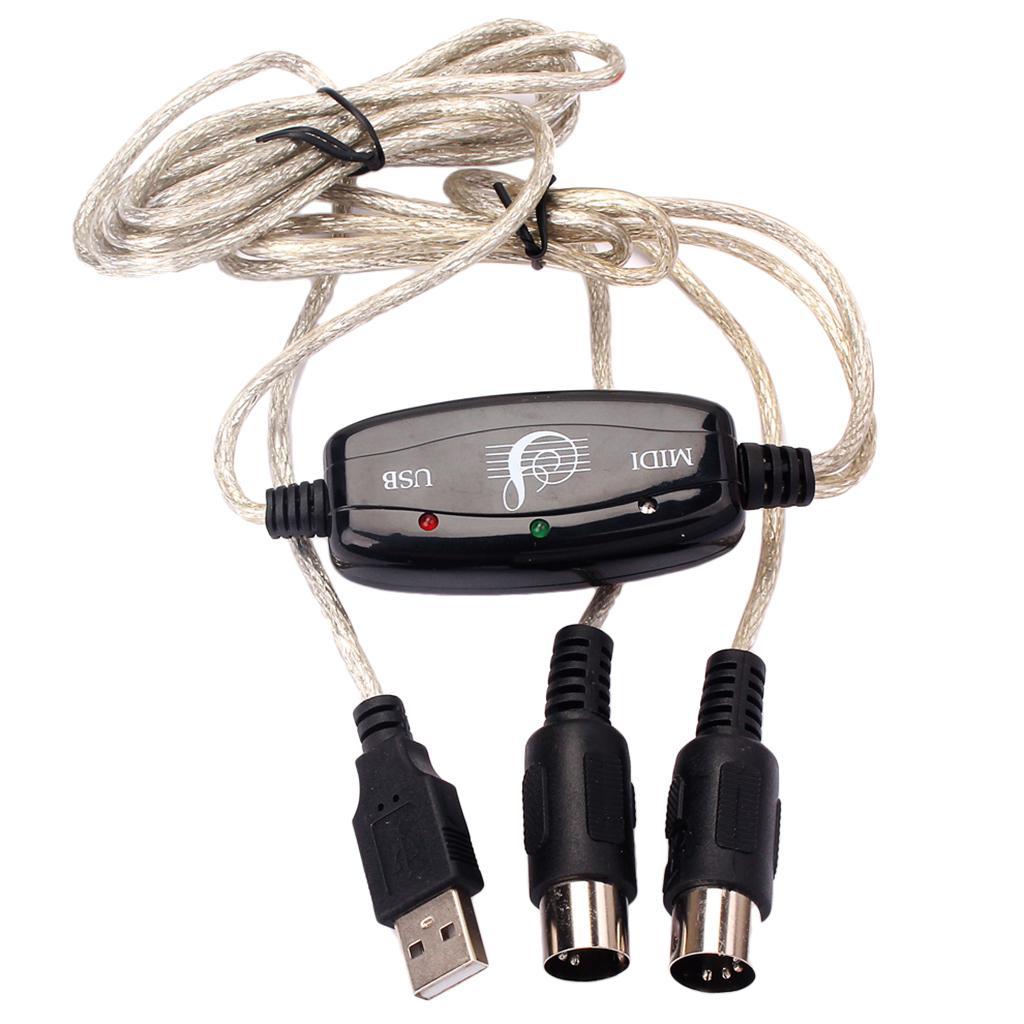 USB to MIDI Cable Converter PC to Music Keyboard for Laptop Computer Home Audio & Studio Adapter