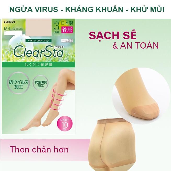 Set 3 Quần tất của Nhật chuyên biệt về kháng khuẩn ngừa virus - Mẫu mới thon chân hơn