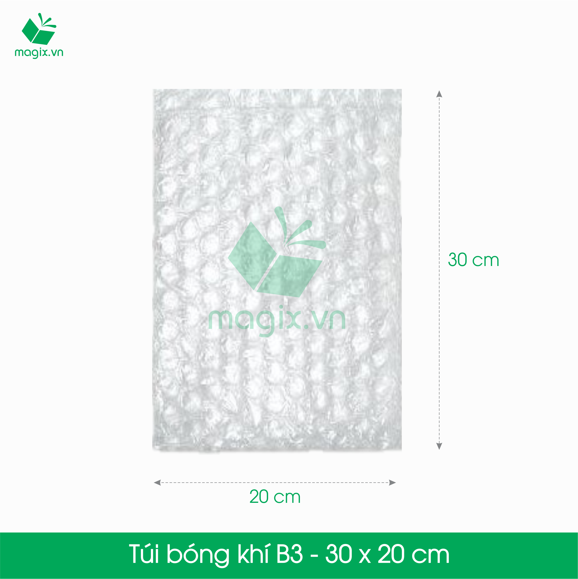 B3 - 30x20 cm - 50 Túi bóng khí, xốp hơi, xốp nổ đóng hàng