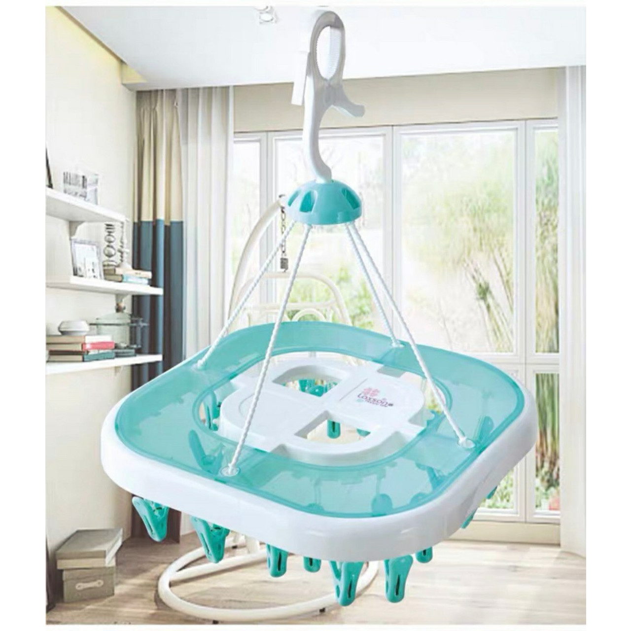 Móc chùm phơi quần áo, đồ baby, tã, đồ nhỏ 24 kẹp hình vuông