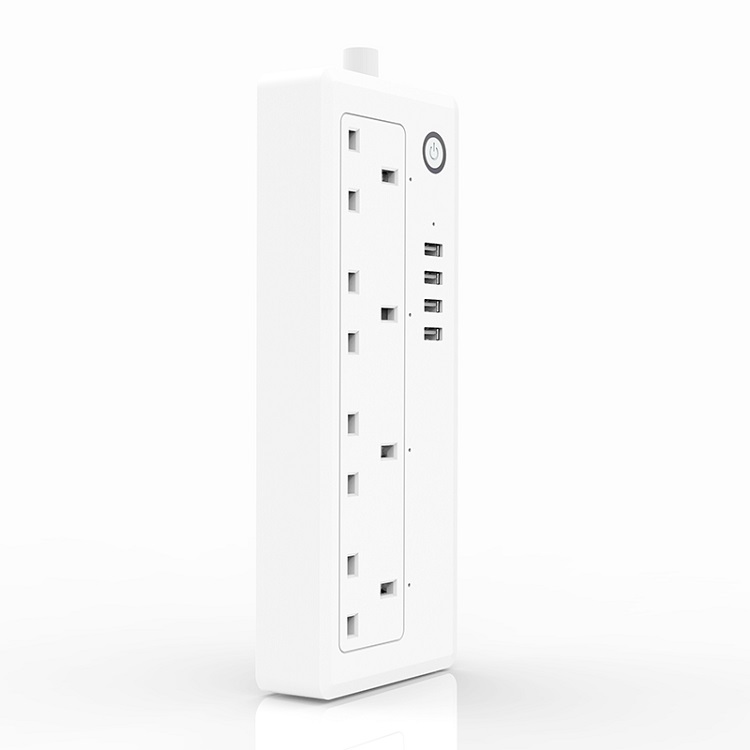 Ổ cắm ĐKTX Wifi 4 ổ cắm với 4 công tắc