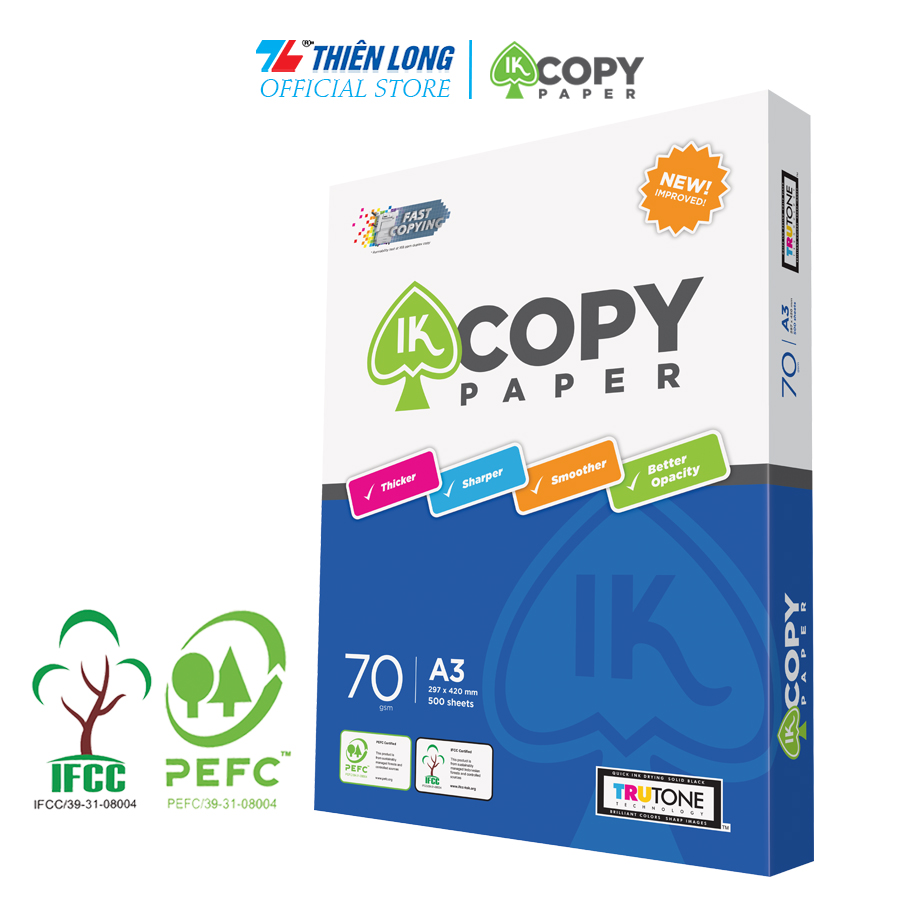 Ream giấy A3 70 gsm IK Copy (500 tờ)