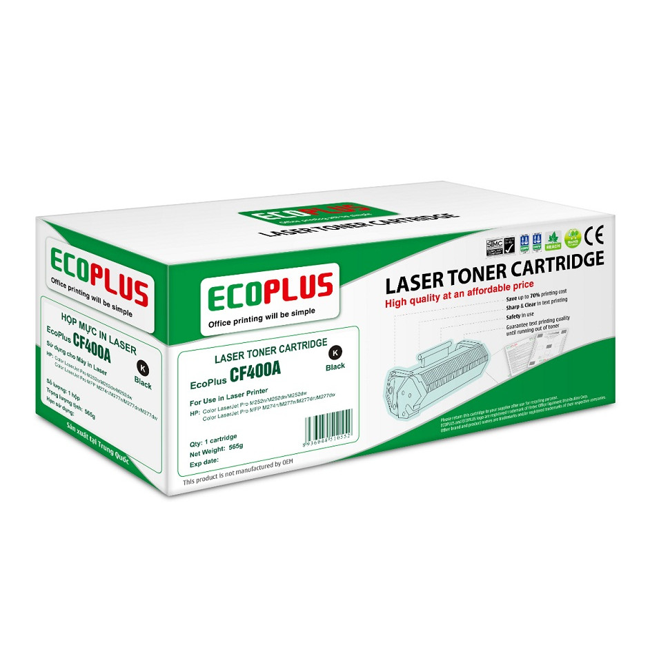 Mực In laser màu đen EcoPlus CF400A (Hàng chính hãng)