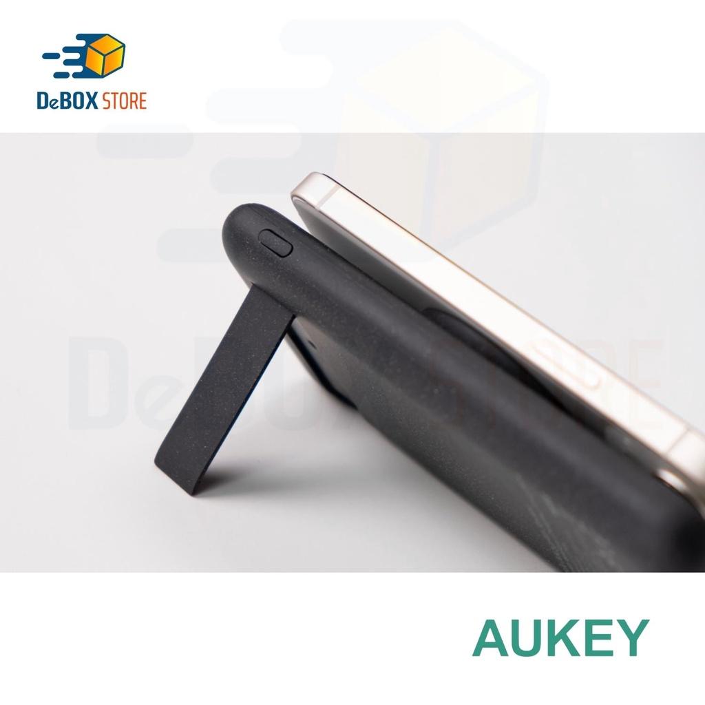 Pin dự phòng AUKEY Basix MagAir PB-WL02i 10000mAh, đế sạc không dây nam châm, tích hợp cổng sạc IP - Hàng Chính Hãng