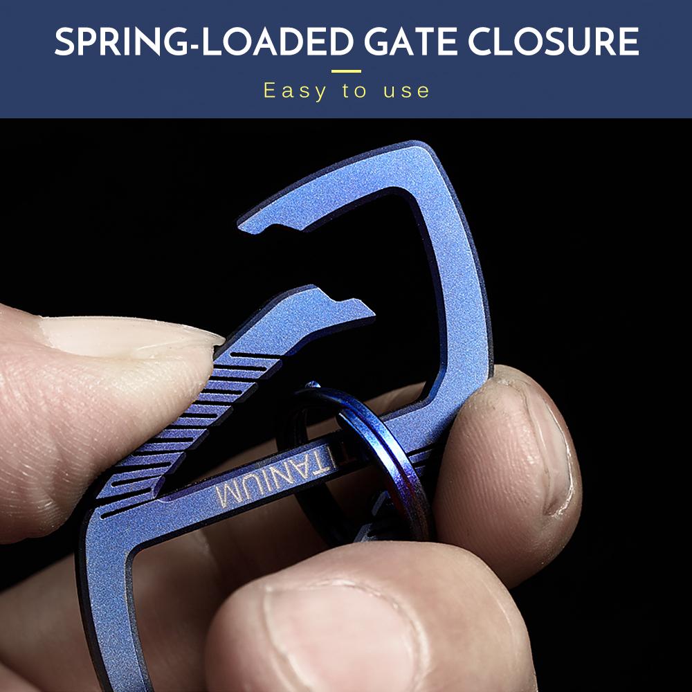 Móc chìa khóa hợp kim titan siêu nhẹ Carabiner
