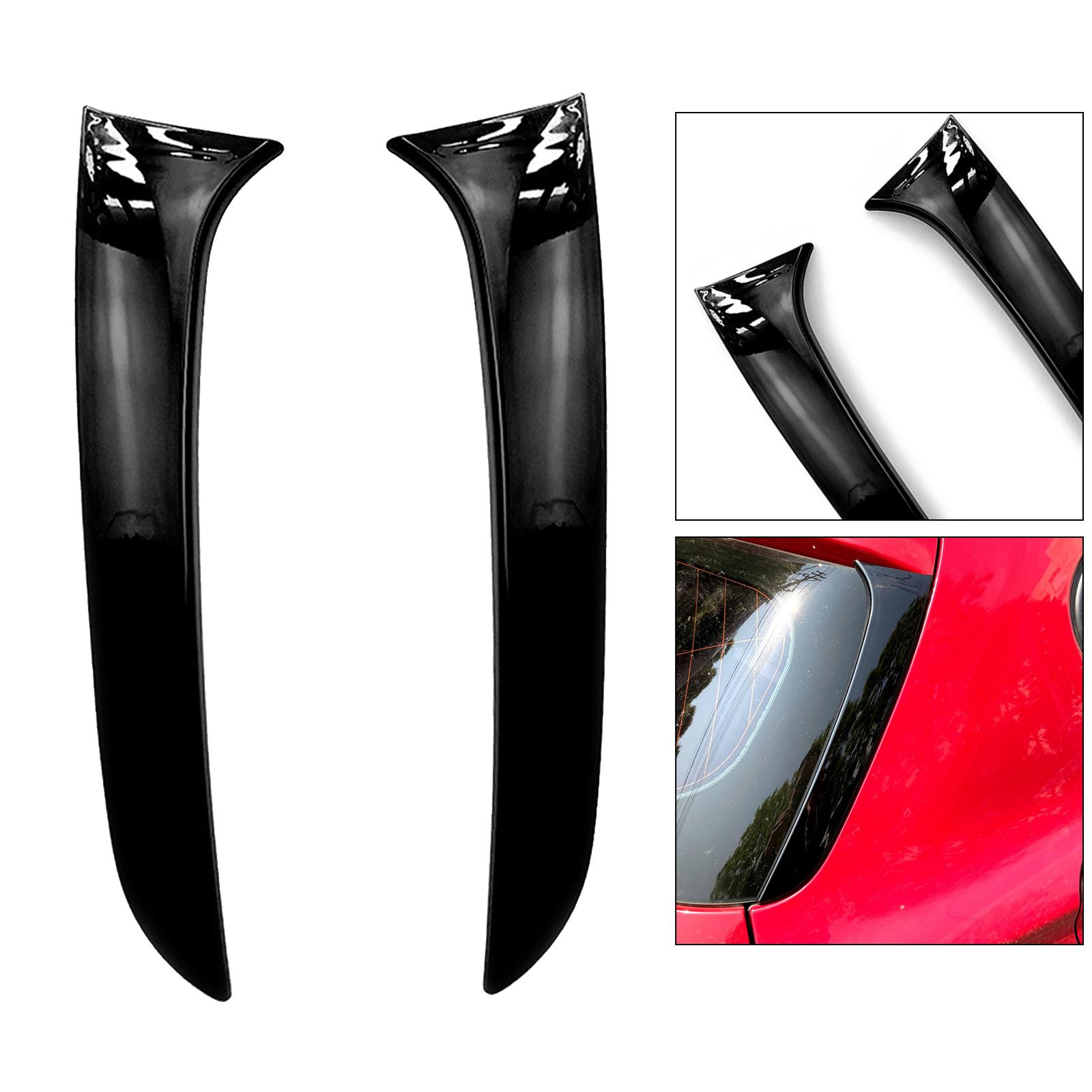 Black One Pair Rear Window Spoiler Side Strip Cover Trim For
