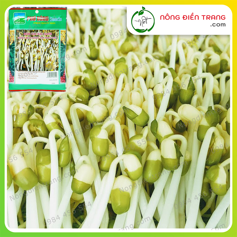 Hạt Giống Mầm Giá Phú Nông - Gói 100g - Rau Mầm Đậu Xanh, Mầm Đỗ Xanh - Nảy Mầm Nhanh Sinh Trưởng Mạnh - VTNN Nông Điền Trang