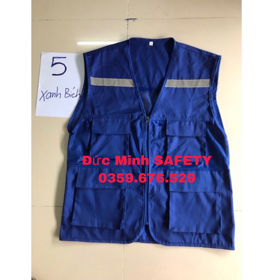 Áo gile phản quang kĩ sư màu ghi sáng