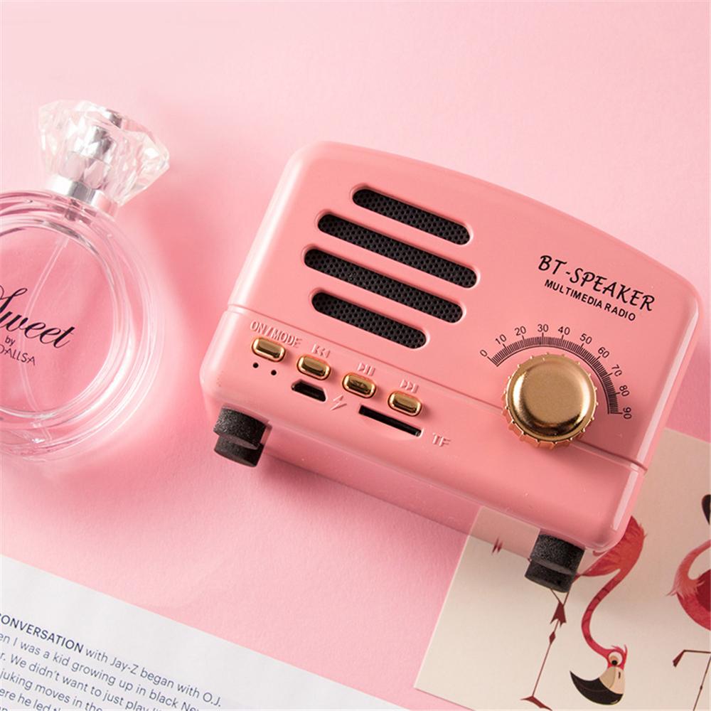 Loa bluetooth mini retro Color: Pink