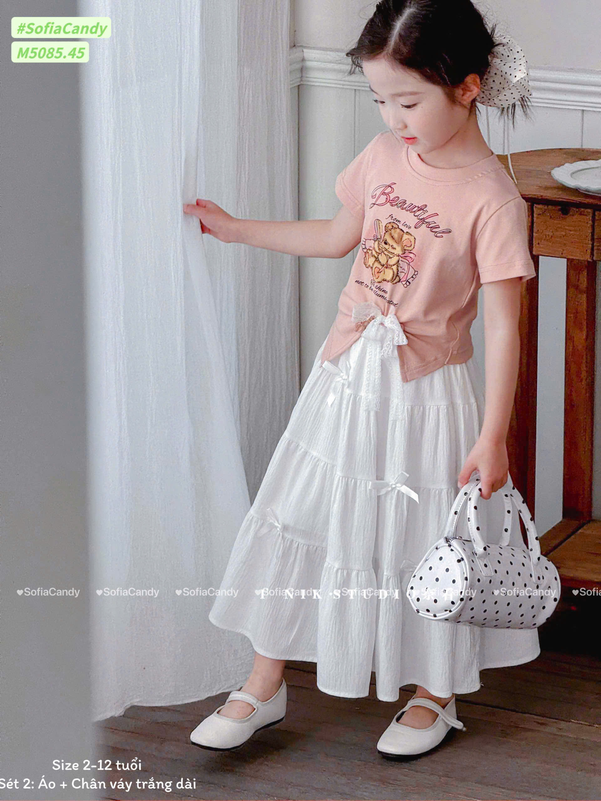 Set váy tiểu thư cho bé gái đi chơi đi học  size 10-45kg hàng thiết kế cao cấp