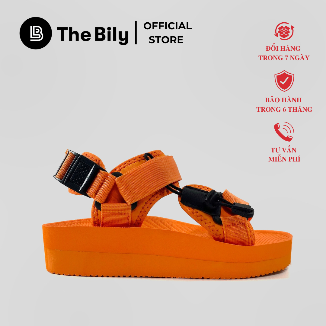 Giày Sandal Nữ The Bily 01W Quai Chéo Dây Rút - Màu Cam BL01WC