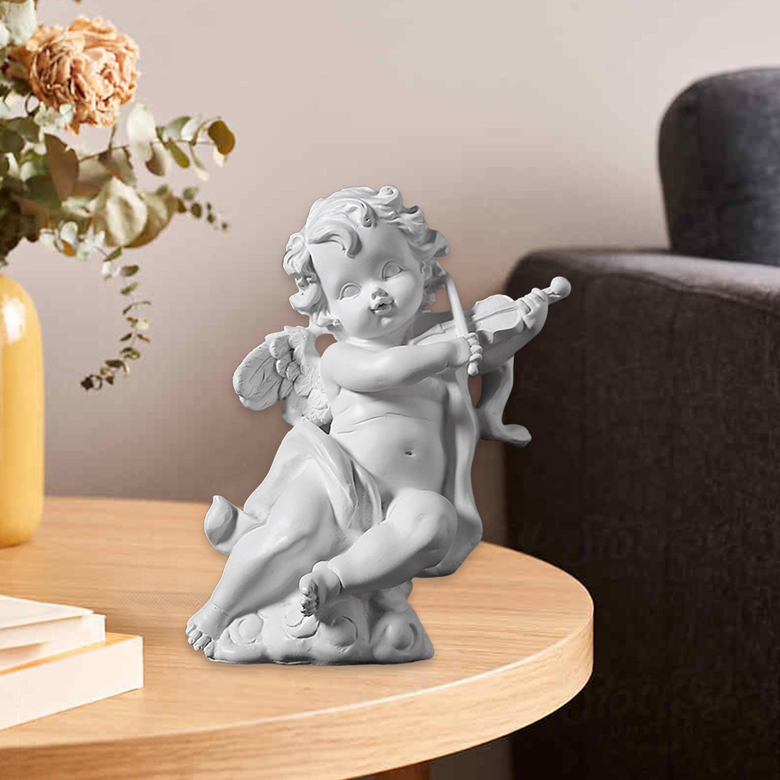 Angel Figurine Adorable Angel Sculpture Resin Cherub Statue for Bedroom Home