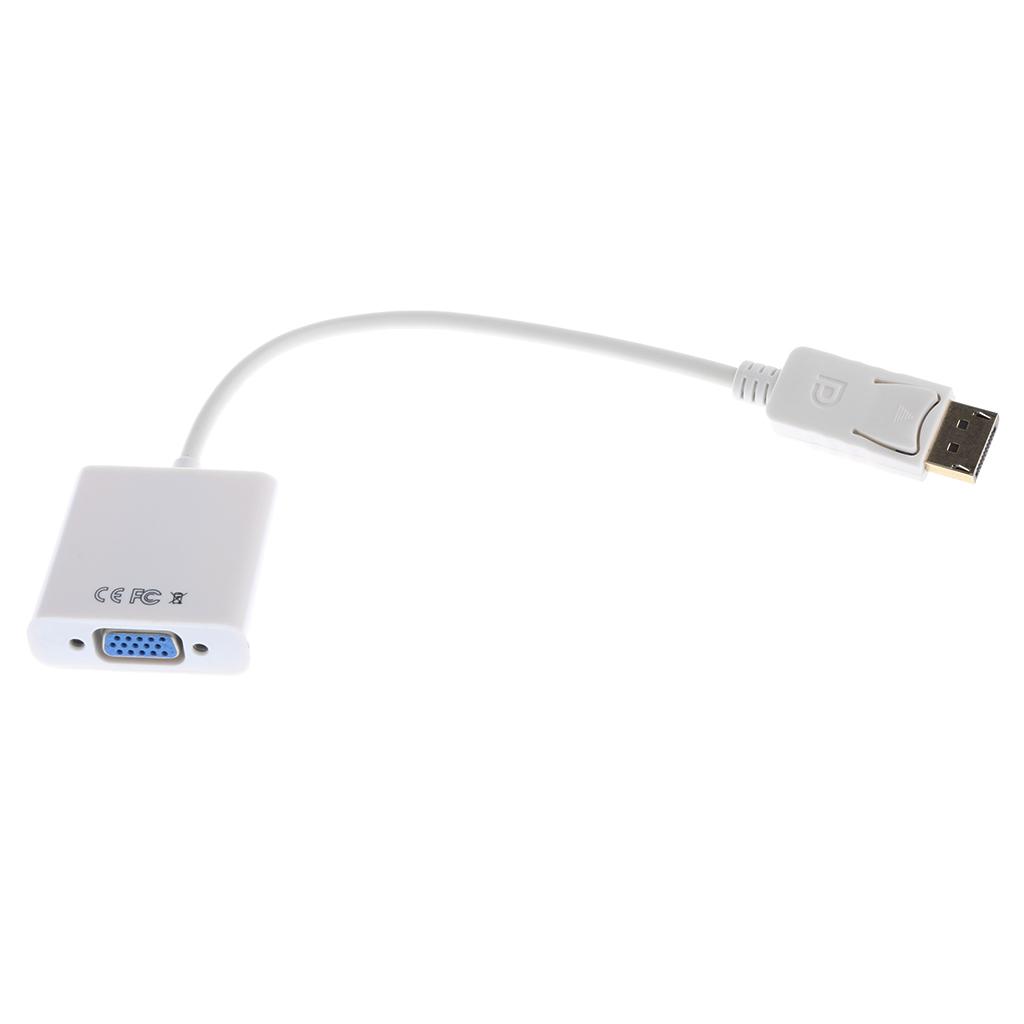 DP To VGA1080P DisplayPort DP To VGA Male To Female Adapter Converter White