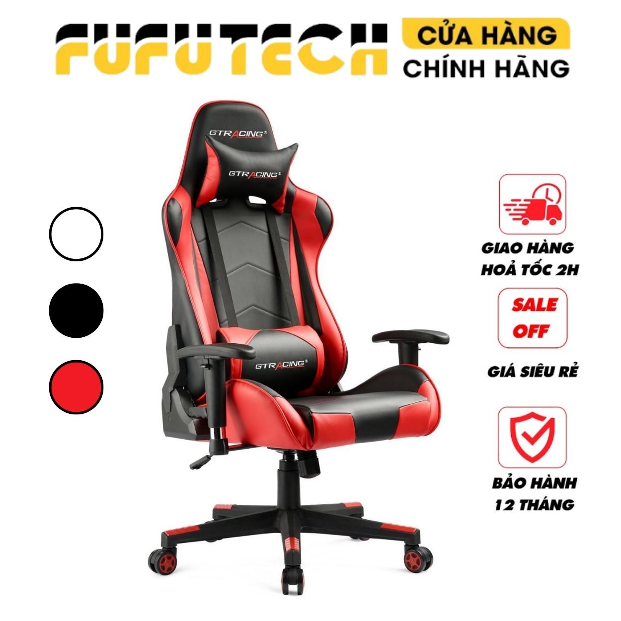 Ghế gaming FUFUTECH GTracing giá rẻ da PU cao cấp có tay vịn nâng hạ 3D, tựa lưng điều chỉnh dành cho streamer, game thủ