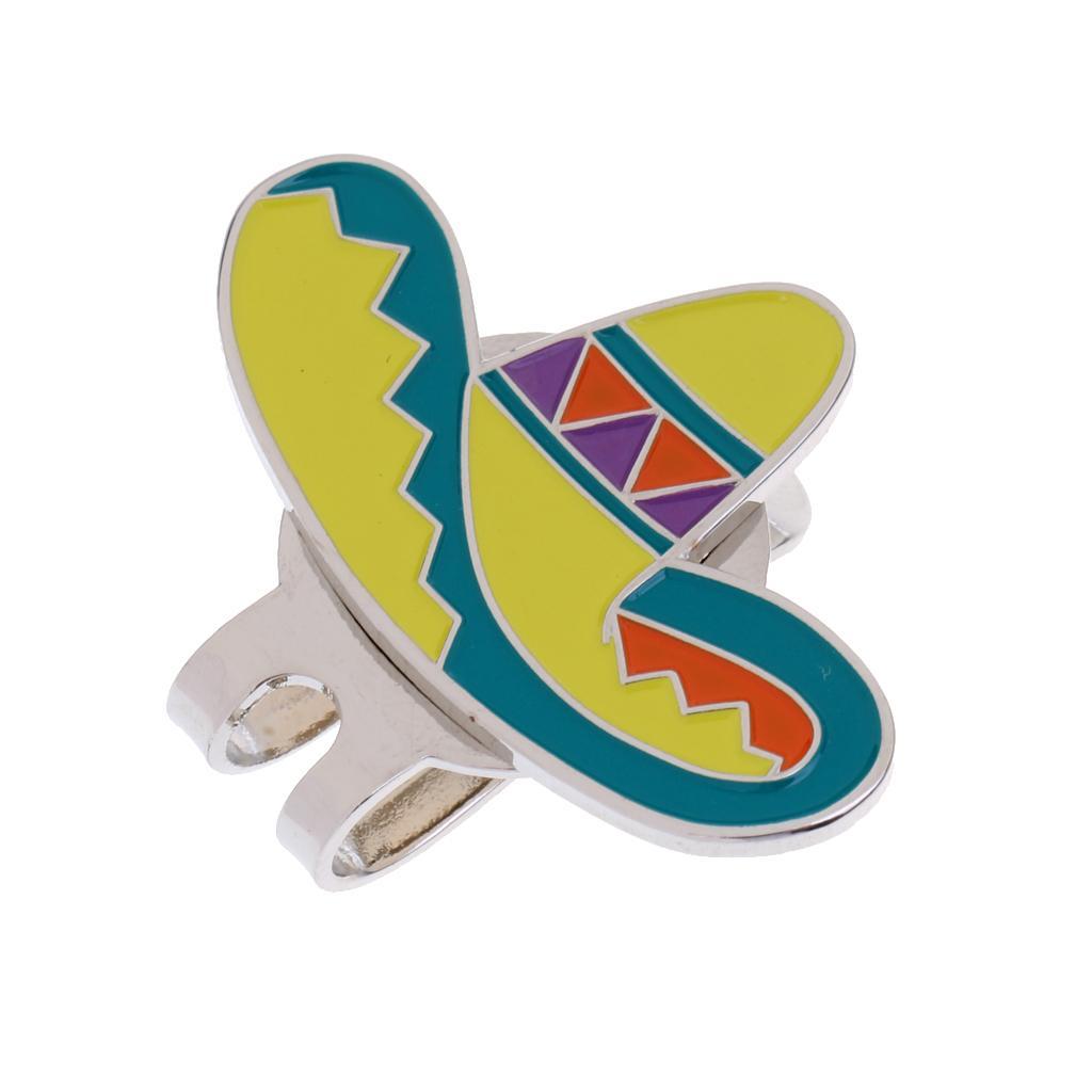 2x Golf Hat Clip with Detachable  Golf Ball Marker Hat Pattern