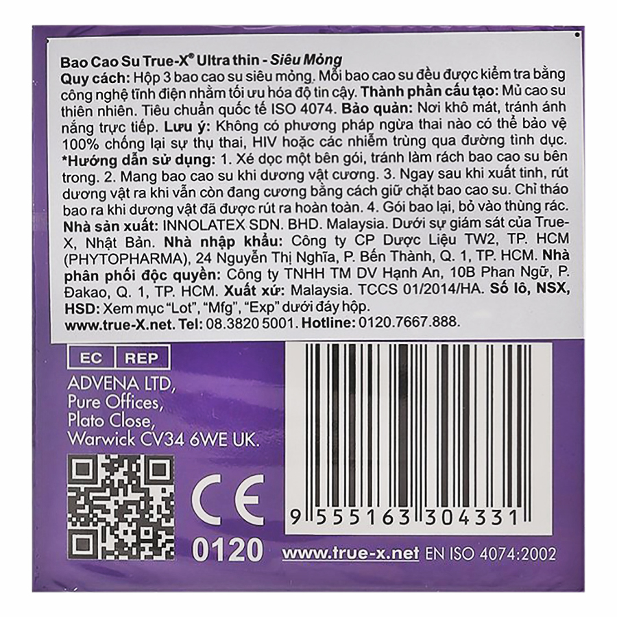 Bao Cao Su True - X Ultra Thin Siêu Mỏng
