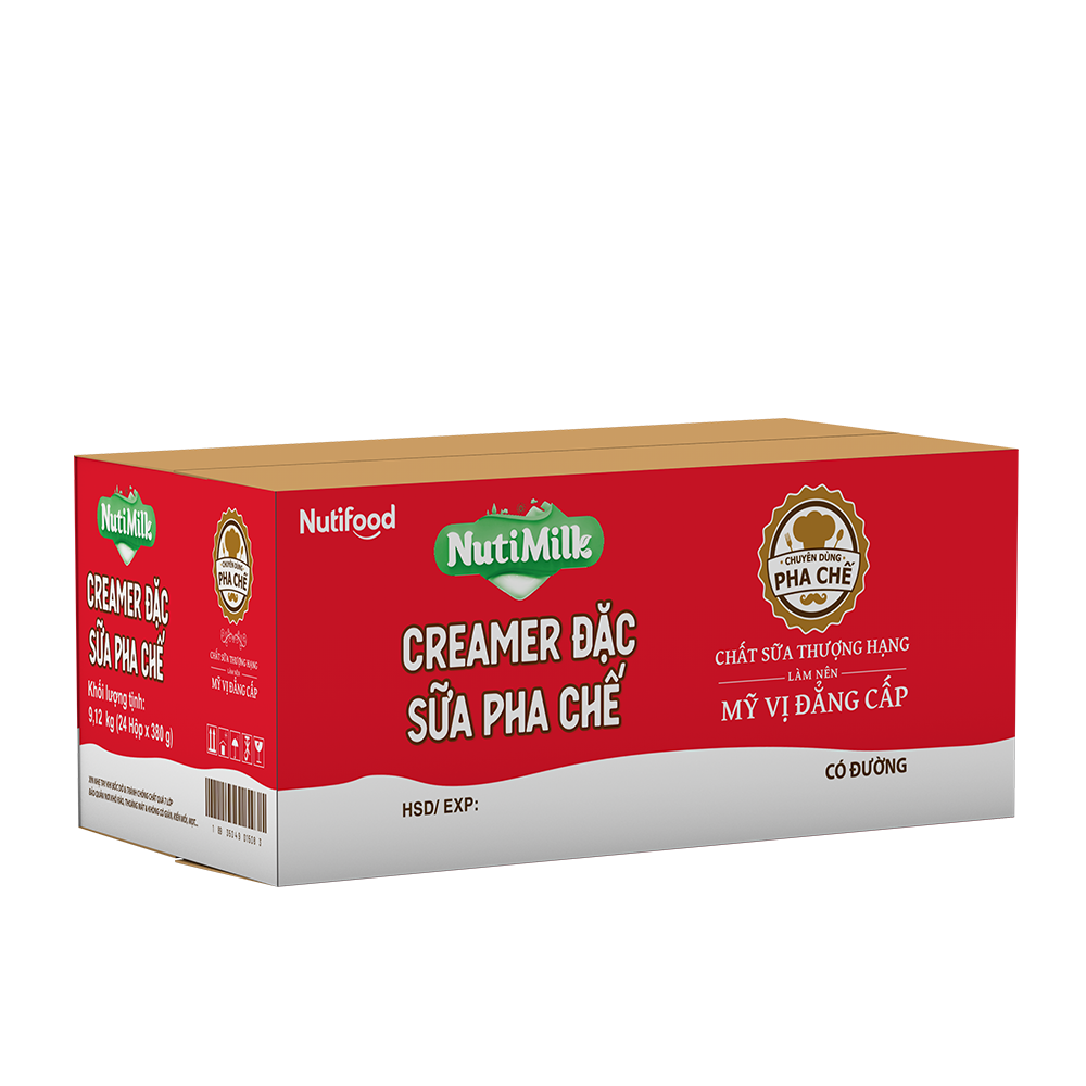 Thùng 12 hộp Creamer đặc Sữa pha chế có đường nguyên liệu không thể thiếu trong làm bánh Nuti 1284g TH.SD01 - Thương Hiệu NUTIFOOD