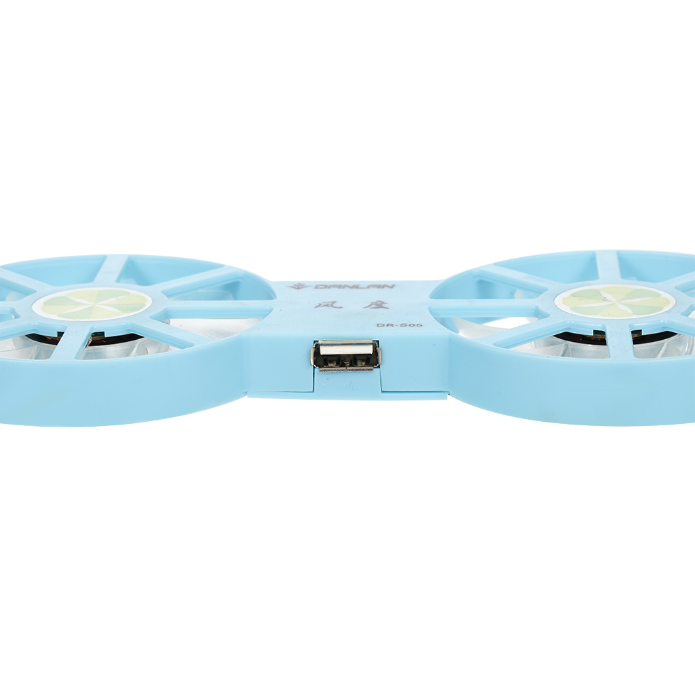 Tấm Làm Mát Máy Tính Xách Tay DR-S05 USB Với Quạt Đế Đôi, Màu Xanh Lam