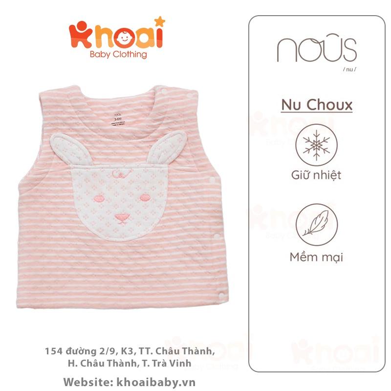 Áo khoác Gilet Nous hồng hình cừu - Chất liệu Nu Choux 95% cotton thiên nhiên