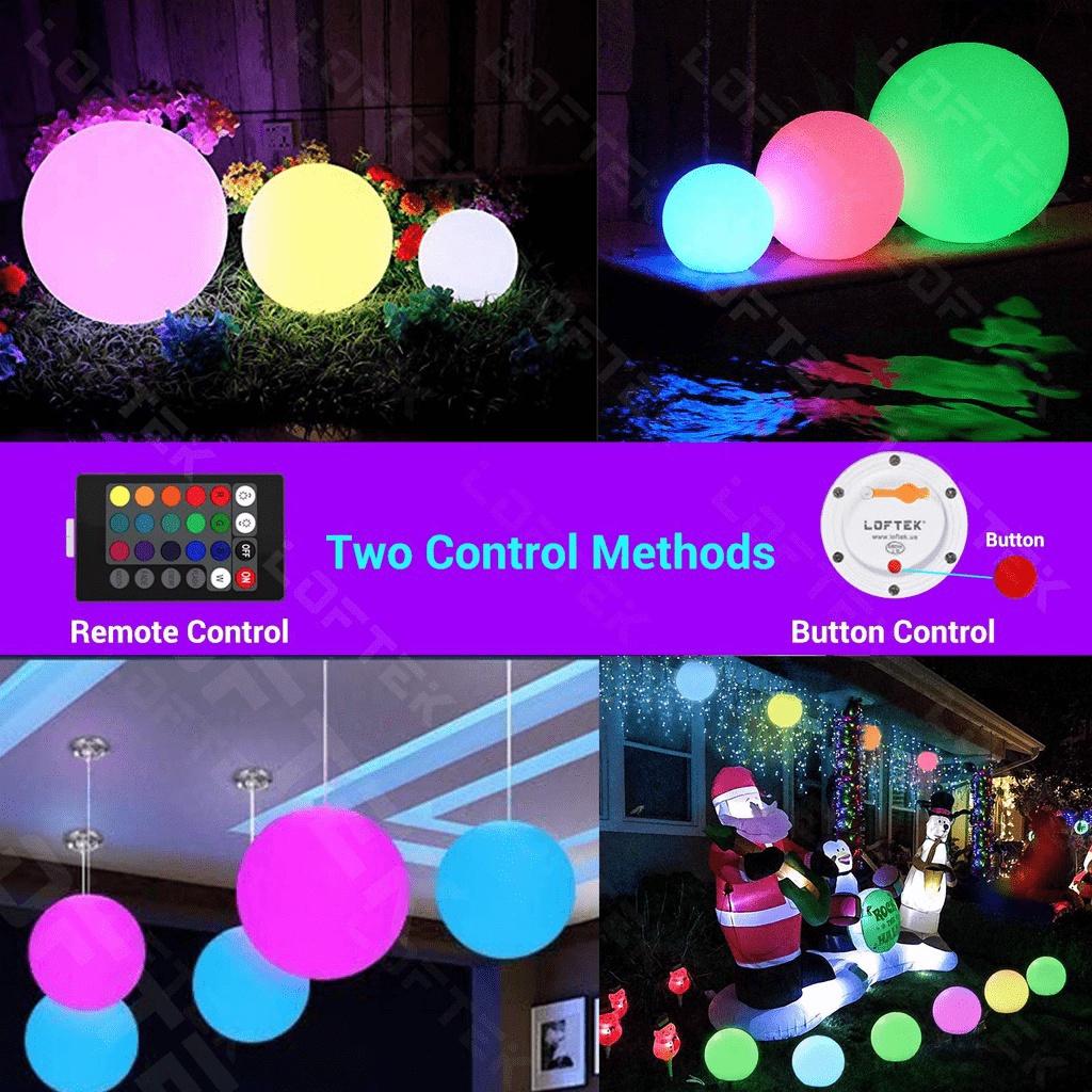Bộ 8 bóng thả nổi trên nước Led RGB nhấp nháy điều khiển từ xa chống nước IP65