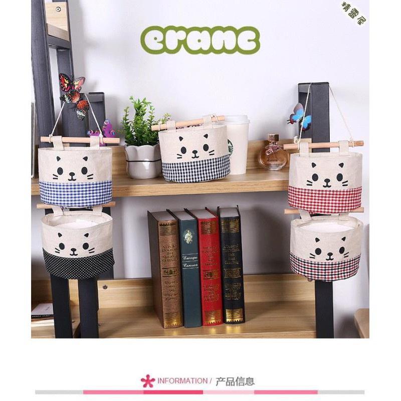 Túi treo tường đựng đồ hình mèo con dễ thương 88098 THẾ GIỚI TIỆN ÍCH