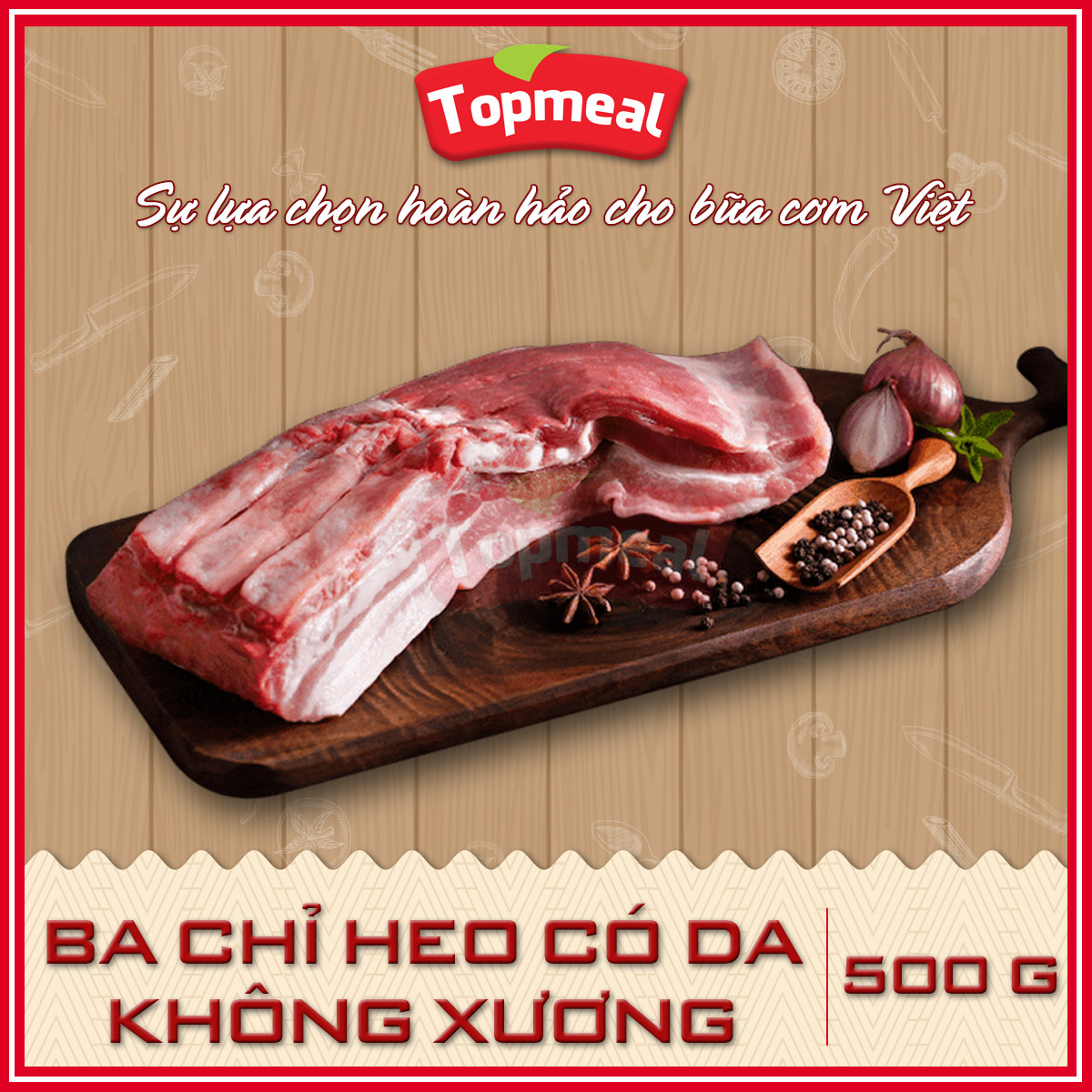 HCM - Ba chỉ heo có da không xương (500g) - Thích hợp với các món chiên, kho, rang, quay,... - [Giao nhanh TPHCM]