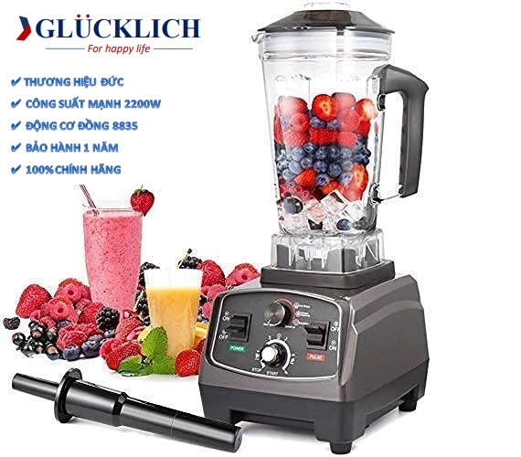 Máy xay sinh tố công nghiệp GLUCKLICH GL-200D 2L 2200W có hẹn giờ- thương hiệu GLÜCKLICH Đức - hàng chính hãng